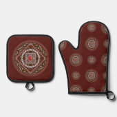 Aries Mandala Ovenwant & Pannenlap Set (Voorkant)