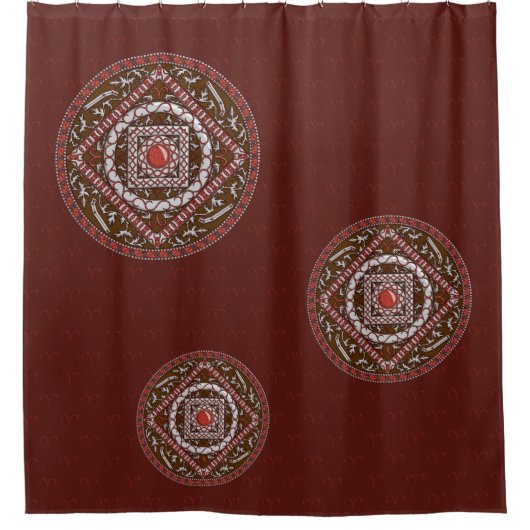 Aries Mandala Shower Curtain Douchegordijn (Voorkant)