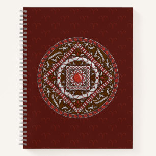 Aries Mandala Spiraal Notebook Notitieboek