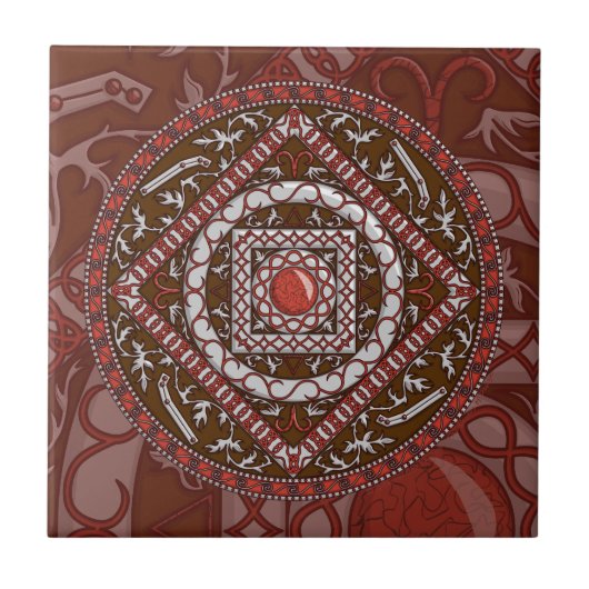Aries Mandala Tegel Tegeltje (Voorkant)