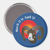 Aries March 21 to April 20 Magnet (Voorkant / Achterkant)
