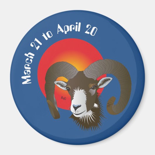 Aries March 21 to April 20 Magnet (Voorkant)