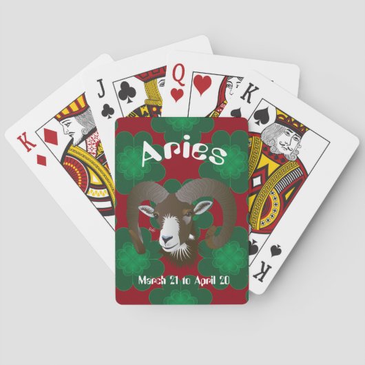 Aries March 21 to April 20 playing cards Pokerkaarten (Achterkant)