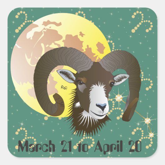 Aries March 21 to April 20 Sticker (Voorkant)