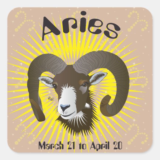 Aries March 21 to April 20  Sticker (Voorkant)