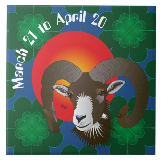 Aries March 21 to April 20 Tile Tegeltje (Voorkant)