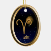Aries Mars kerstversiering Keramisch Ornament (Achterkant)