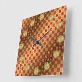 Aries & Metal Dragon Vierkante Klok (Hoek)