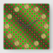 Aries & Metal Goat Vierkante Klok (Voorkant)