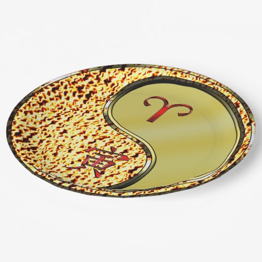 Aries & Metal Tiger Papieren Bordje (Gekanteld)