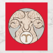 Aries Mucha Art Nouveau Wijn Etiket (Enkel label)