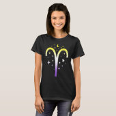Aries Nonbinary LGBTQ Zodiac Sign Astrology Non bi T-shirt (Voorkant volledig)