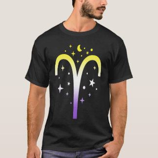 Aries Nonbinary LGBTQ Zodiac Sign Astrology Non bi T-shirt