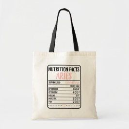 Aries Nutrition Facts // Fun Novelty Zodiac Tote Bag