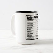 Aries Nutrition Facts Tweekleurige Koffiemok (Voorkant links)