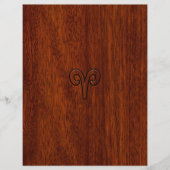 Aries ondertekenen op Mahogany als een afdrukdecor (Voorkant)