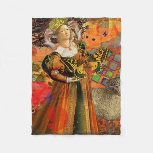 Aries Oranje Woman Gothic Illustration Fleece Deken