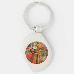 Aries Oranje Woman Gothic Illustration Sleutelhanger