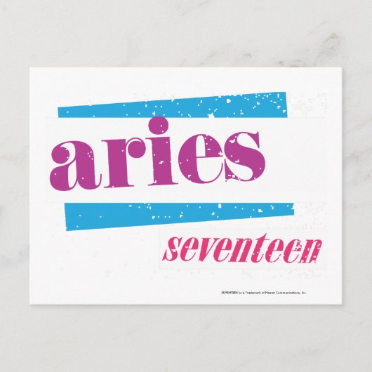 Aries Paars Briefkaart (Voorkant)