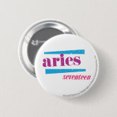 Aries Paars Ronde Button 5,7 Cm (Voorkant /achterkant)