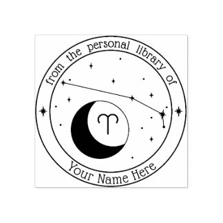Aries Personalized Zodiac Book Stamp Rubberstempel