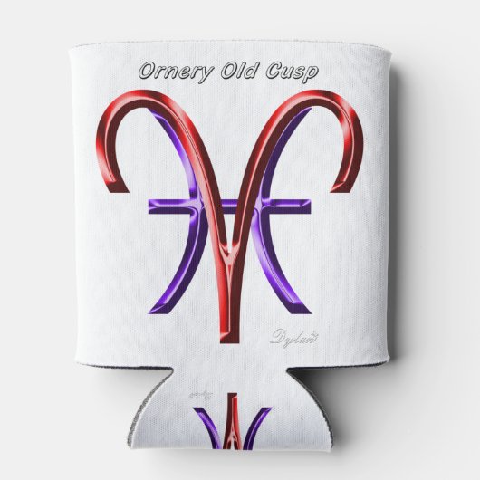 Aries Pisces Ornery Cusp Astrology Zodiac Sign Blikjeskoeler (Achterkant)