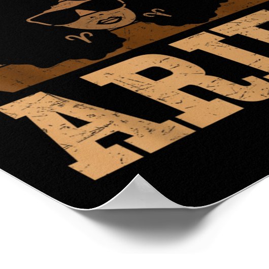 Aries Queen Afro Hair Black Woman Zodiac Sign  Poster (Hoek)