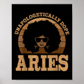 Aries Queen Afro Hair Black Woman Zodiac Sign  Poster (Voorkant)