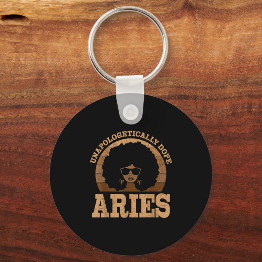 Aries Queen Afro Hair Black Woman Zodiac Sign  Sleutelhanger (Voorkant)