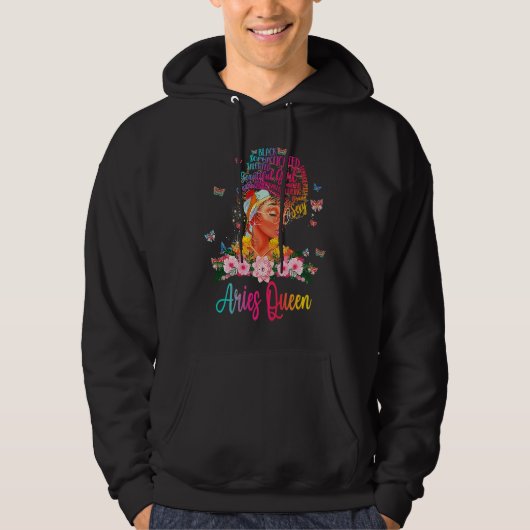 Aries Queen Black Women Persistent Sophisticated B Hoodie (Voorkant)