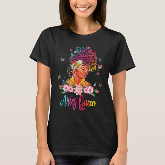 Aries Queen Black Women Persistent Sophisticated B T-shirt (Voorkant)