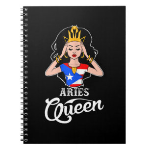 Aries Queen Puerto Rico Birthday for Black Women Notitieboek