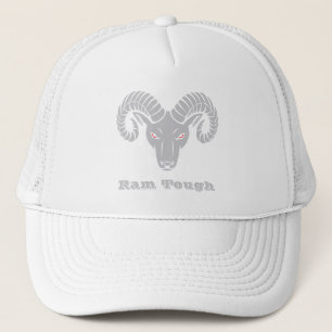 Aries Ram Bright Silver Metallic Trucker Pet