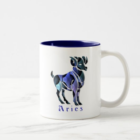 Aries Ram Coffee Cup Tweekleurige Koffiemok (Rechts)