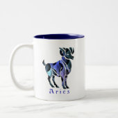 Aries Ram Coffee Cup Tweekleurige Koffiemok (Links)