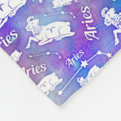 Aries Ram Constellation Stars Birthday Pattern Fleece Deken (Hoek)