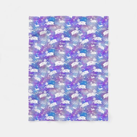 Aries Ram Constellation Stars Birthday Pattern Fleece Deken (Voorkant)