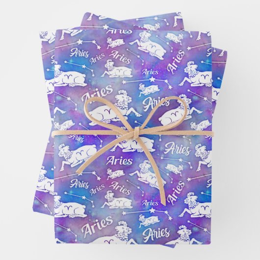 Aries Ram Constellation Stars Birthday Pattern Inpakpapier Vel (In situ)