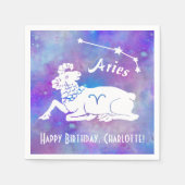 Aries Ram Constellation Stars Eigen naam Birthday Servet (Voorkant)