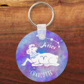 Aries Ram Constellation Stars Eigen naam Birthday Sleutelhanger (Voorkant)
