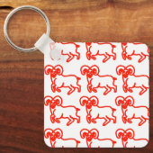 Aries Ram Keychain – Minimal Zodiac Animal Outline (Voorkant)