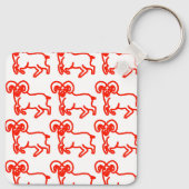 Aries Ram Keychain – Minimal Zodiac Animal Outline (Achterkant)