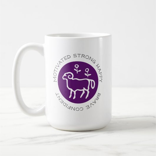 Aries Ram Logo Zodiac Star Sign Astrology Trait Co Koffiemok (Links)