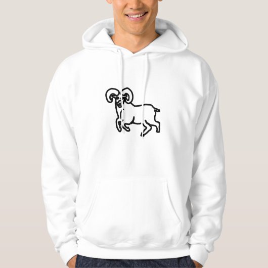 Aries Ram Outline – Clean Zodiac Expression Gift Hoodie (Voorkant)