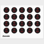ARIES Ram Red Astrology Zodiac Sign Baby shower Ronde Sticker (Vel)