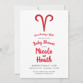 ARIES Ram Red Astrology Zodiac Spring Baby shower Kaart (Voorkant)