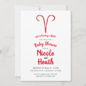 ARIES Ram Red Zodiac Spring Astrology Baby shower Kaart (Voorkant)