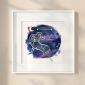 Aries Ram Sign of the Zodiac Custom Birth Date Folie Afdrukken