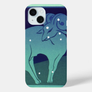 Aries Ram Sterrenbeeld, Vintage Zodiac Astrologie iPhone 15 Case