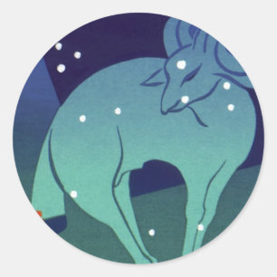 Aries Ram Sterrenbeeld, Vintage Zodiac Astrologie Ronde Sticker